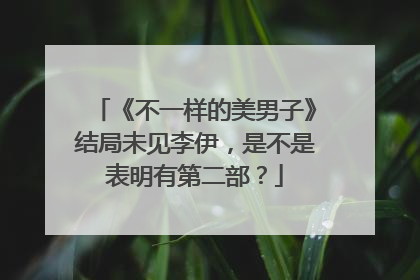《不一样的美男子》结局未见李伊,是不是表明有第二部?