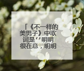 《不一样的美男子》中歌词是‘’明明很在意，明明很想你
