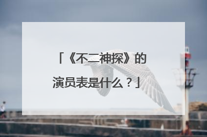 《不二神探》的演员表是什么?