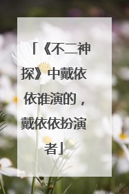 《不二神探》中戴依依谁演的,戴依依扮演者