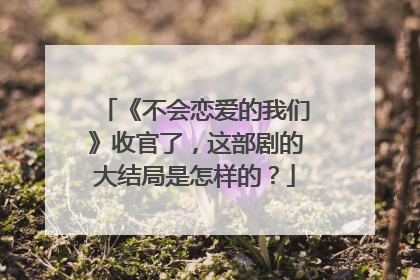 《不会恋爱的我们》收官了,这部剧的大结局是怎样的?