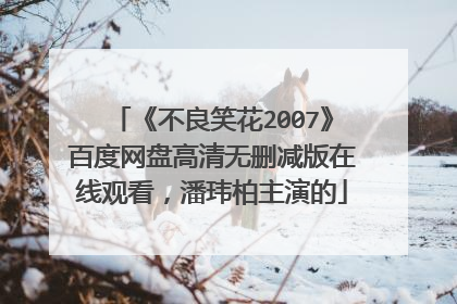 《不良笑花2007》百度网盘高清无删减版在线观看,潘玮柏主演的