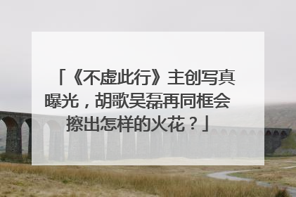 《不虚此行》主创写真曝光，胡歌吴磊再同框会擦出怎样的火花？