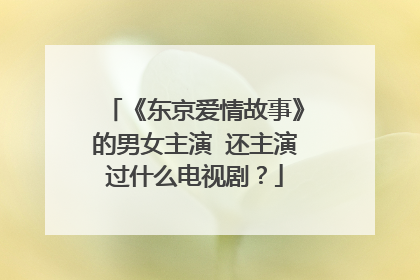 《东京爱情故事》的男女主演 还主演过什么电视剧?