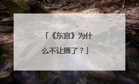 《东宫》为什么不让播了？
