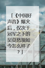 《中国好声音》爆火后，仅次于冠军之下的吴莫愁现如今怎么样了？