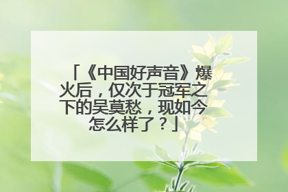 《中国好声音》爆火后，仅次于冠军之下的吴莫愁，现如今怎么样了？