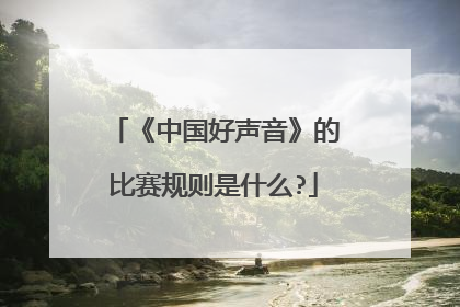 《中国好声音》的比赛规则是什么?