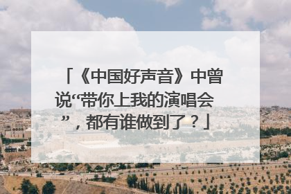 《中国好声音》中曾说“带你上我的演唱会”，都有谁做到了？