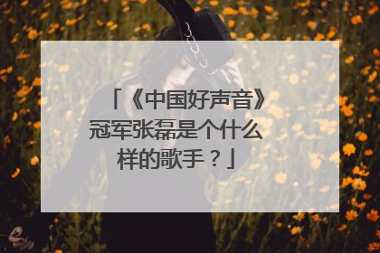 《中国好声音》冠军张磊是个什么样的歌手?