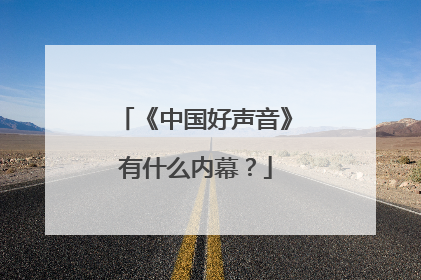 《中国好声音》有什么内幕？