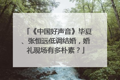 《中国好声音》毕夏、张恒远低调结婚,婚礼现场有多朴素?