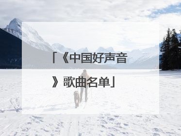 《中国好声音》歌曲名单