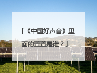 《中国好声音》里面的萱萱是谁?