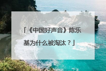 《中国好声音》陈乐基为什么被淘汰?