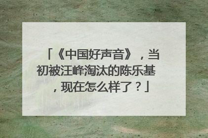 《中国好声音》，当初被汪峰淘汰的陈乐基，现在怎么样了？