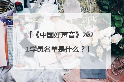 《中国好声音》2021学员名单是什么？