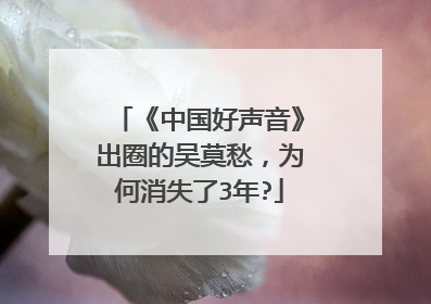 《中国好声音》出圈的吴莫愁，为何消失了3年?