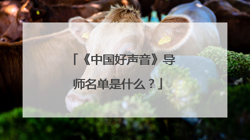 《中国好声音》导师名单是什么？