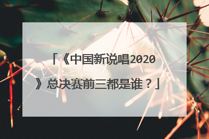 《中国新说唱2020》总决赛前三都是谁?