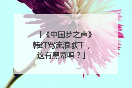 《中国梦之声》韩红骂流浪歌手,这有黑幕吗?