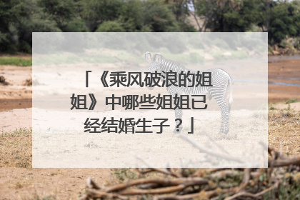 《乘风破浪的姐姐》中哪些姐姐已经结婚生子?