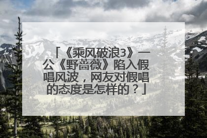 《乘风破浪3》一公《野蔷薇》陷入假唱风波，网友对假唱的态度是怎样的？