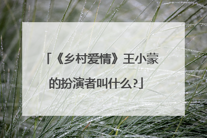 《乡村爱情》王小蒙的扮演者叫什么?