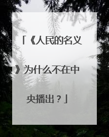 《人民的名义》为什么不在中央播出?