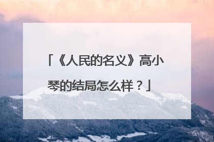 《人民的名义》高小琴的结局怎么样？