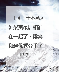 《二十不惑2》梁爽最后和谁在一起了？梁爽和赵优秀分手了吗？