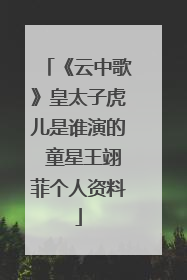 《云中歌》皇太子虎儿是谁演的 童星王翊菲个人资料