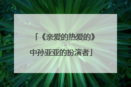 《亲爱的热爱的》中孙亚亚的扮演者