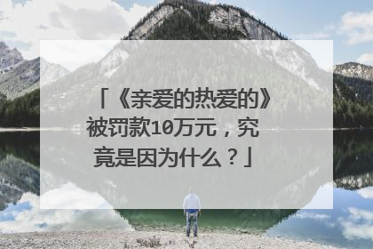 《亲爱的热爱的》被罚款10万元,究竟是因为什么?