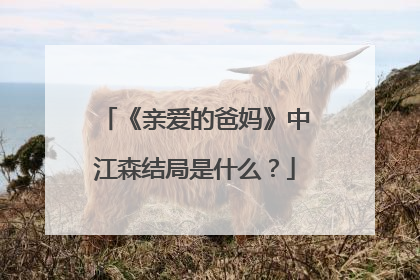 《亲爱的爸妈》中江森结局是什么？