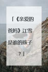 《亲爱的爸妈》江雪是谁的孩子？