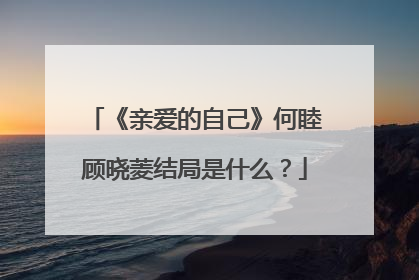 《亲爱的自己》何睦顾晓菱结局是什么？