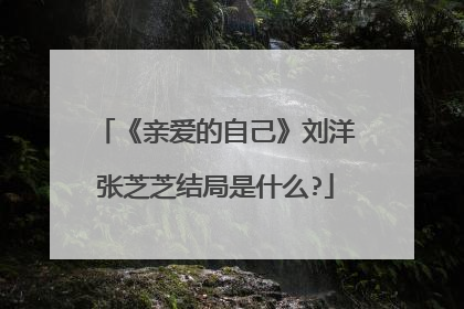 《亲爱的自己》刘洋张芝芝结局是什么?