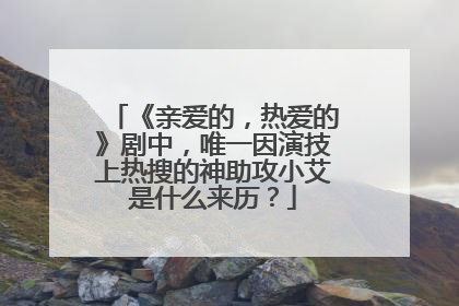 《亲爱的,热爱的》剧中,唯一因演技上热搜的神助攻小艾是什么来历?