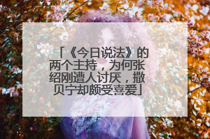 《今日说法》的两个主持，为何张绍刚遭人讨厌，撒贝宁却颇受喜爱