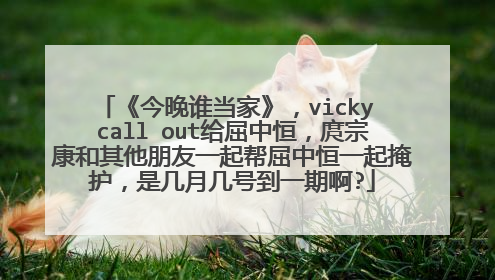 《今晚谁当家》，vicky call out给屈中恒，庹宗康和其他朋友一起帮屈中恒一起掩护，是几月几号到一期啊?