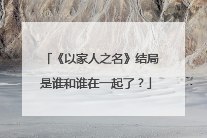 《以家人之名》结局是谁和谁在一起了?