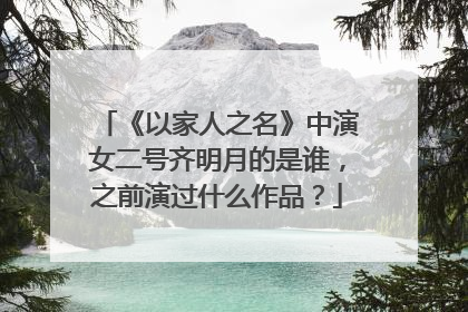 《以家人之名》中演女二号齐明月的是谁,之前演过什么作品?