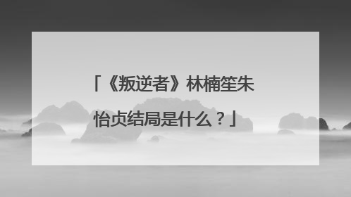 《叛逆者》林楠笙朱怡贞结局是什么？