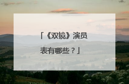 《双镜》演员表有哪些？