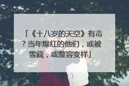 《十八岁的天空》有毒?当年爆红的他们,或被雪藏,或整容变样