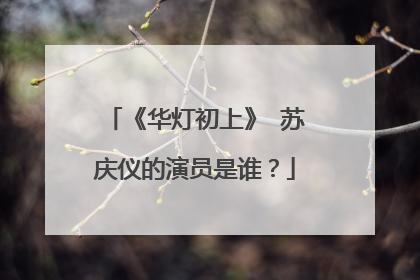 《华灯初上》 苏庆仪的演员是谁?
