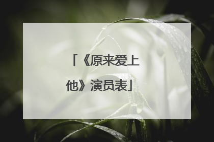 《原来爱上他》演员表