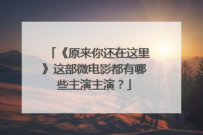 《原来你还在这里》这部微电影都有哪些主演主演？