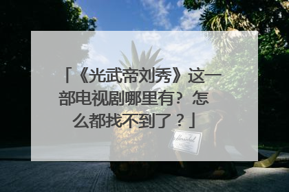 《光武帝刘秀》这一部电视剧哪里有? 怎么都找不到了？